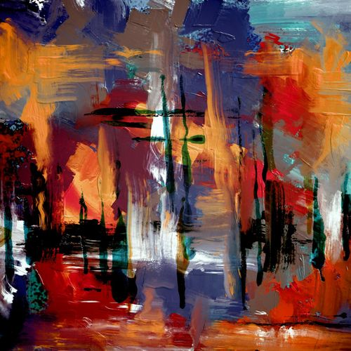 Abstract representation of clear vision and golden energy beads